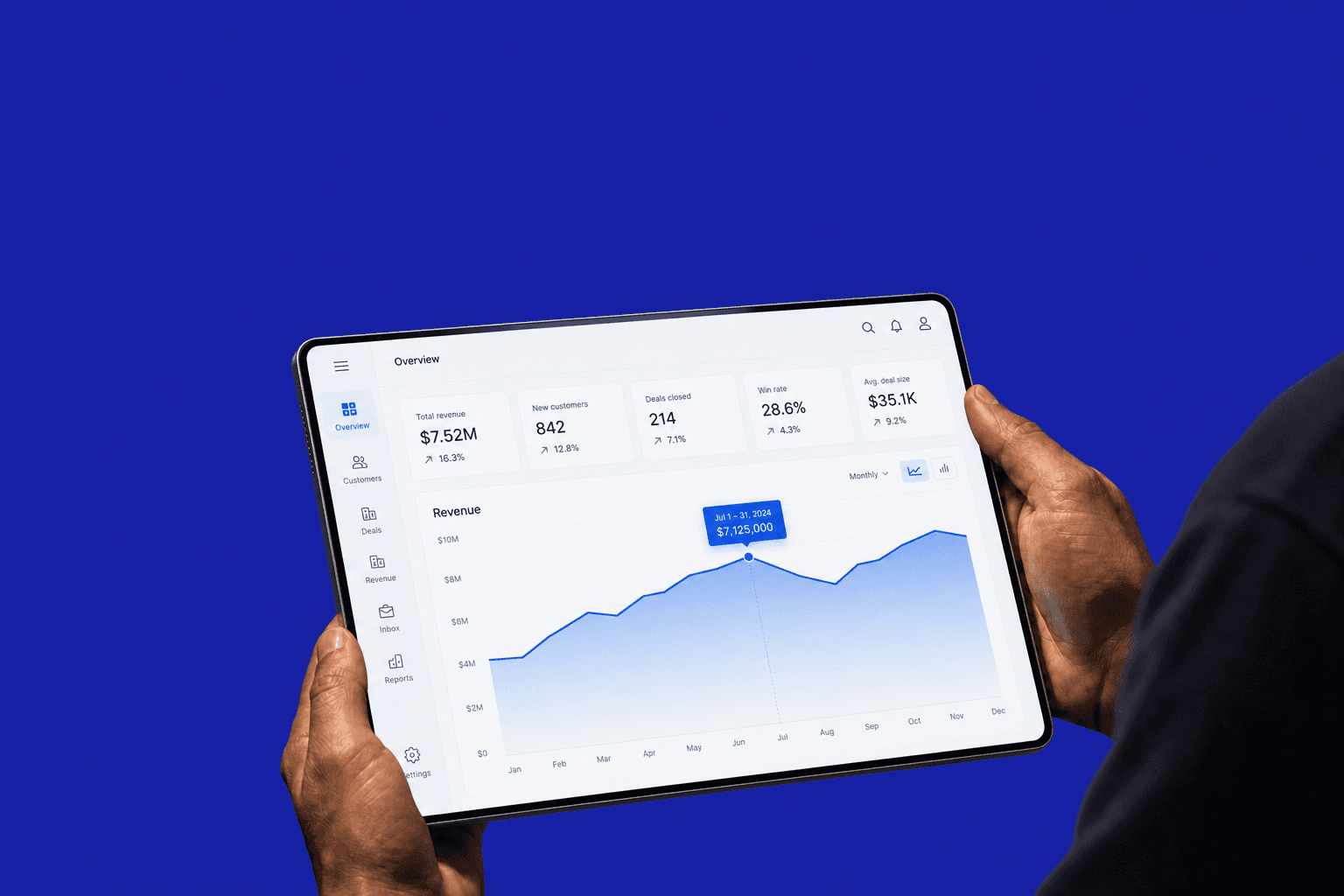 Illustration of business software on a tablet